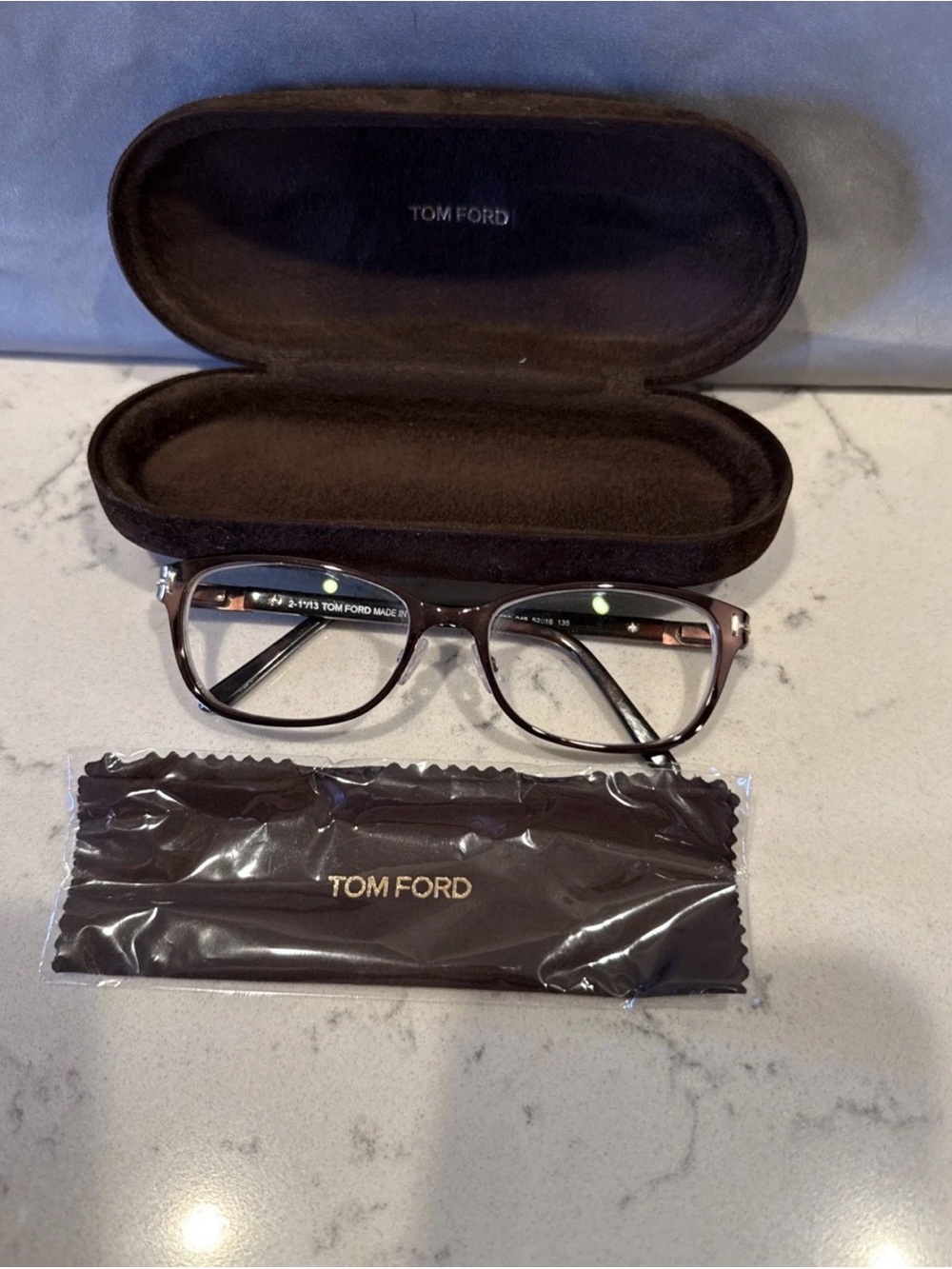 Tom Ford Brown/Black Women's Eyeglasses with Branded Cloth
